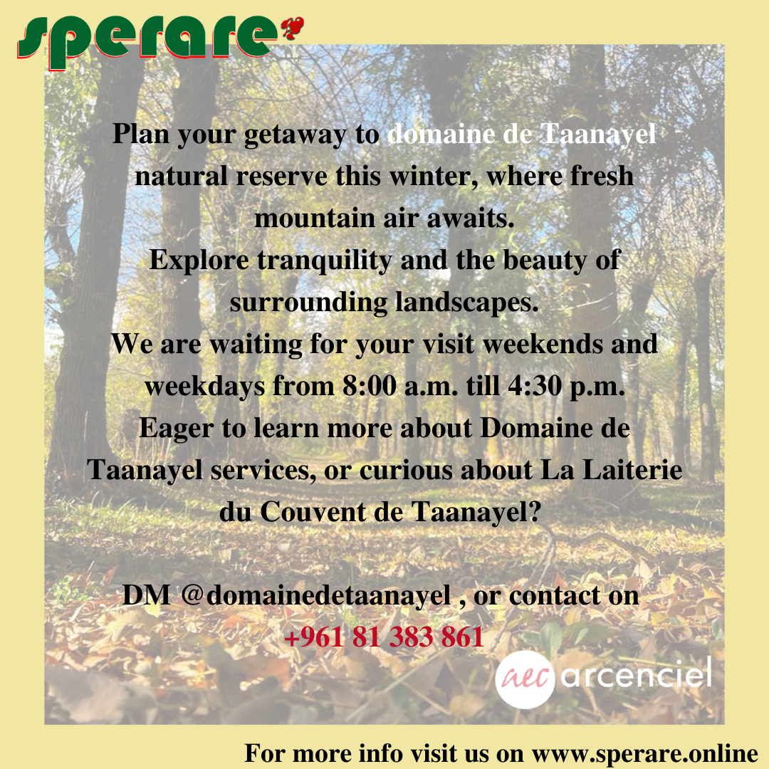getaway to domaine de Taanayel natural reserve 
